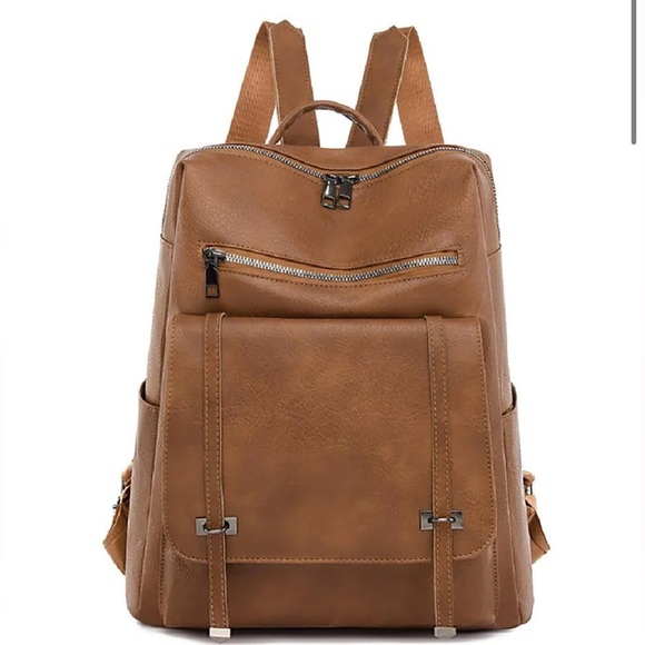 Vegan leather backpack main image 2